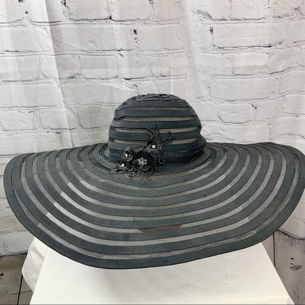 Black Wide Brim Hat by Est 1946